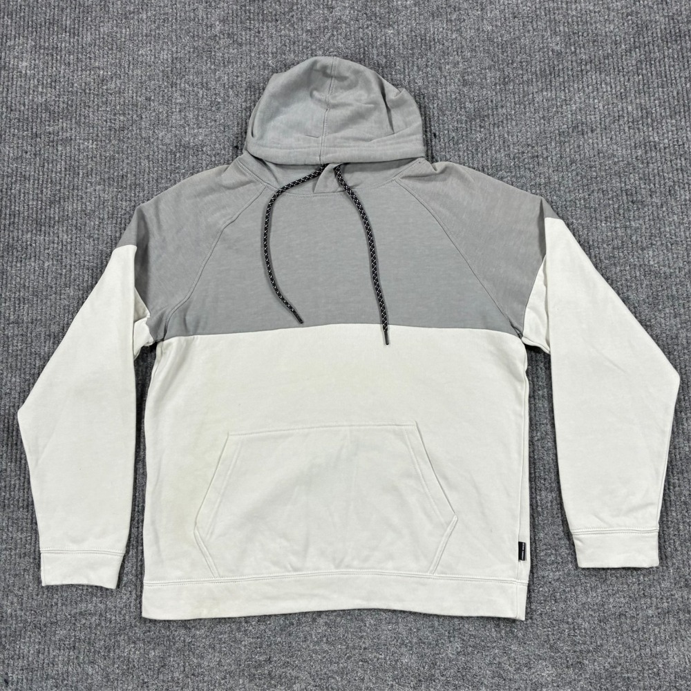 Ocean Current Mens Size M Gray White Colorblock Pullover Hoodie Sweatshirt